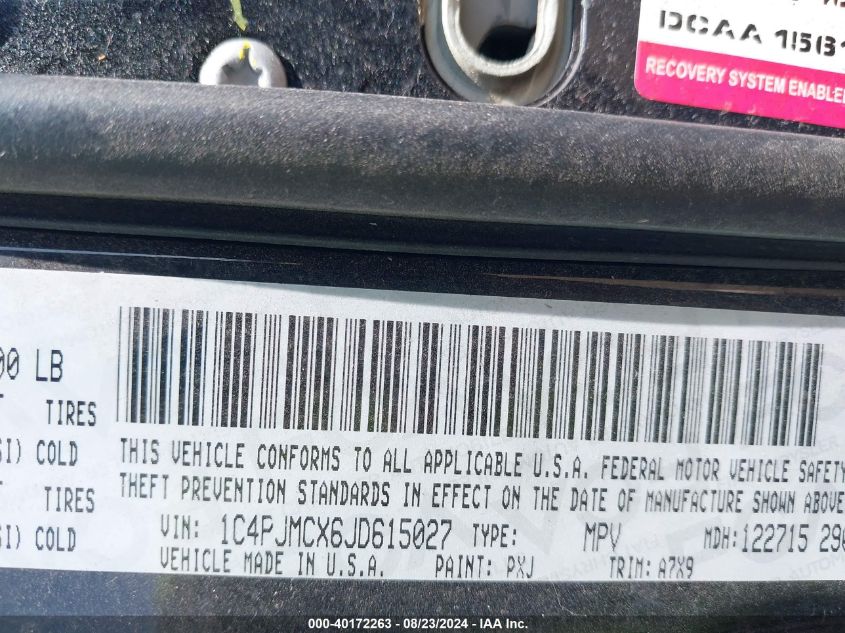 2018 JEEP CHEROKEE LATITUDE 4X4 - 1C4PJMCX6JD615027