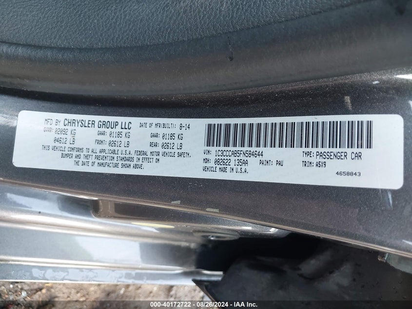 2015 CHRYSLER 200 LIMITED - 1C3CCCAB5FN584644