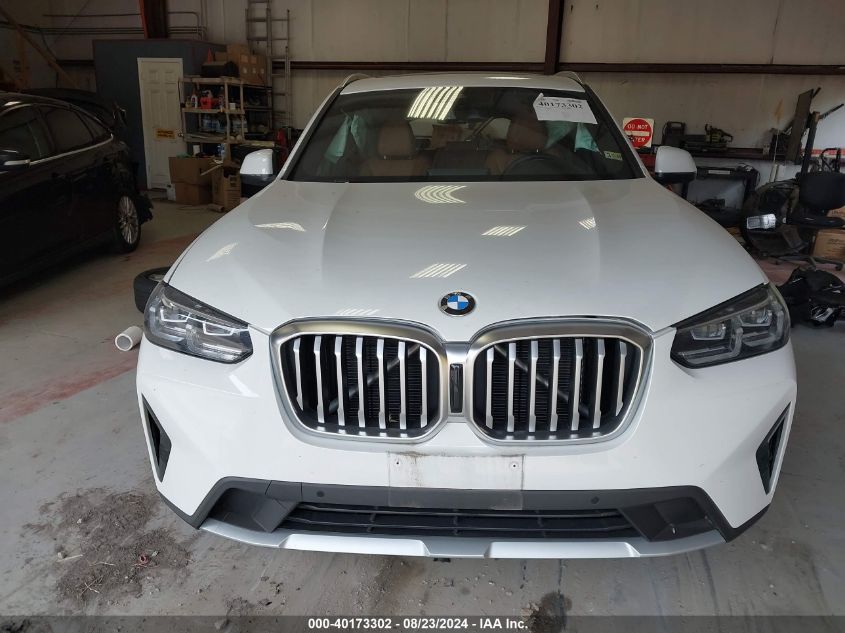 2022 BMW X3 xDrive30I VIN: 5UX53DP00N9J22949 Lot: 40173302