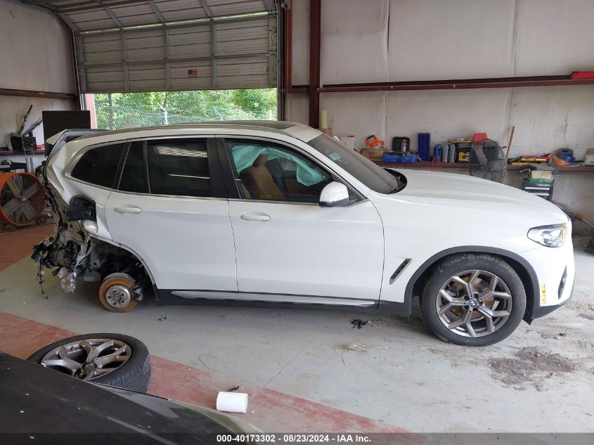 2022 BMW X3 xDrive30I VIN: 5UX53DP00N9J22949 Lot: 40173302