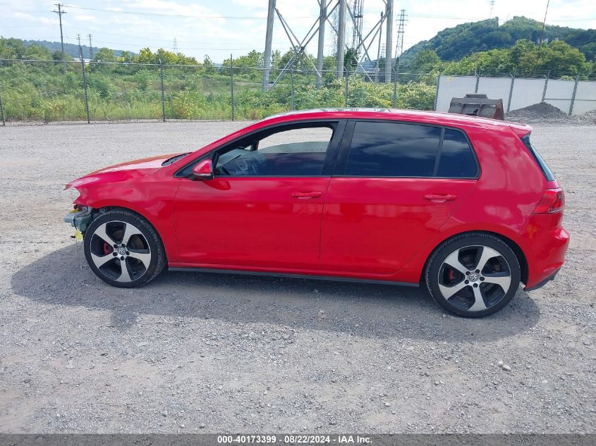 2015 Volkswagen Golf Gti 2.0T Autobahn 4-Door VIN: 3VW4T7AU2FM091164 Lot: 40173399