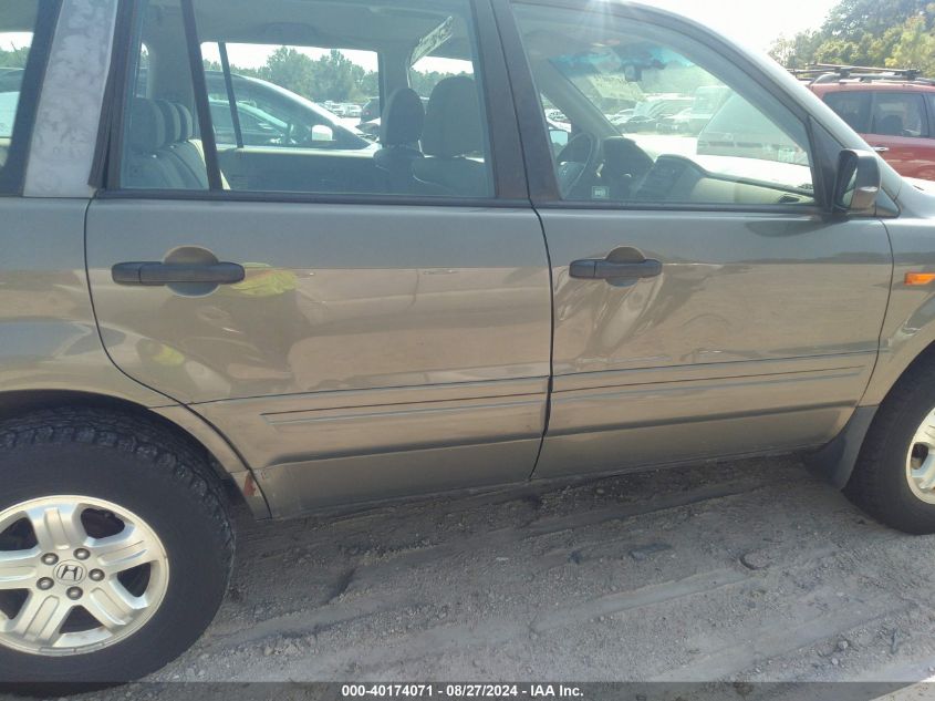 2007 Honda Pilot Lx VIN: 2HKYF18197H523695 Lot: 40174071