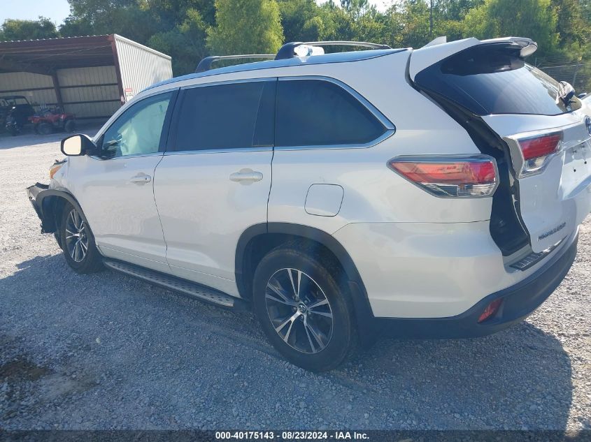 2016 Toyota Highlander Xle V6 VIN: 5TDKKRFH1GS122281 Lot: 40175143