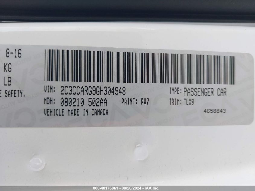 2C3CCARG9GH304948 2016 Chrysler 300 Anniversary Edition