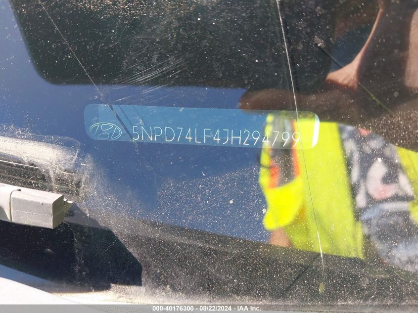 2018 Hyundai Elantra Se VIN: 5NPD74LF4JH294799 Lot: 40176300