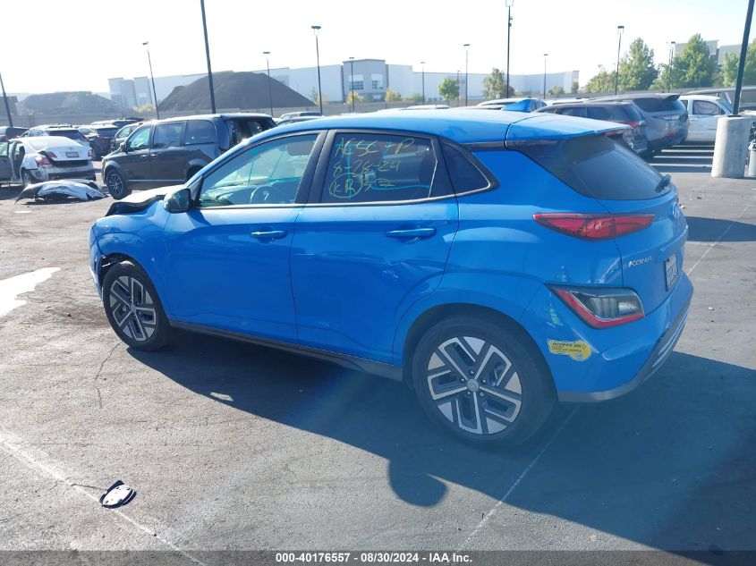 2022 Hyundai Kona Electric Limited VIN: KM8K53AG4NU155587 Lot: 40176557