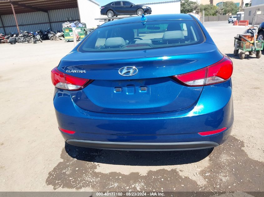 2016 Hyundai Elantra Se VIN: KMHDH4AE0GU633625 Lot: 40177180