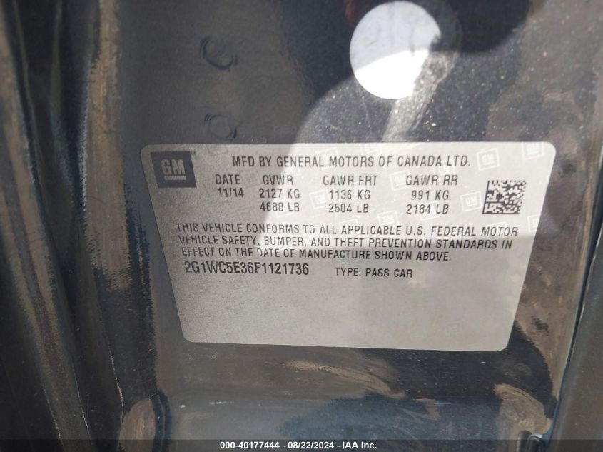 2015 CHEVROLET IMPALA LIMITED LTZ - 2G1WC5E36F1121736