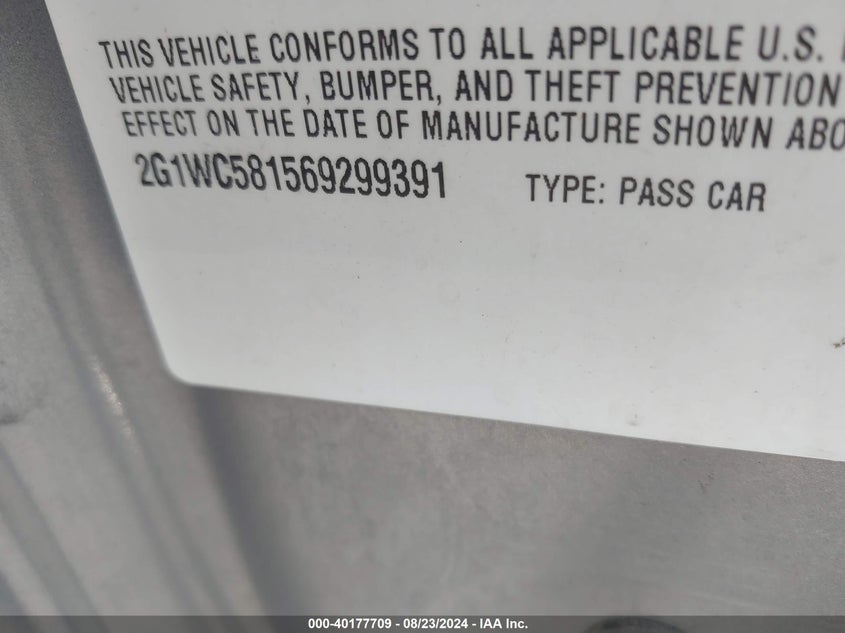 2G1WC581569299391 2006 Chevrolet Impala Lt