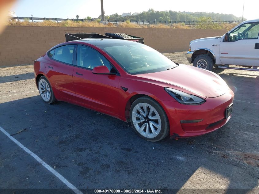 5YJ3E1EB2NF143930 2022 TESLA MODEL 3 - Image 1