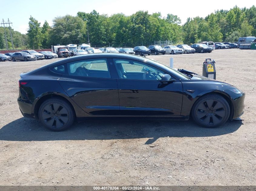 2024 Tesla Model 3 Long Range Dual Motor All-Wheel Drive VIN: 5YJ3E1EB2RF771394 Lot: 40178204