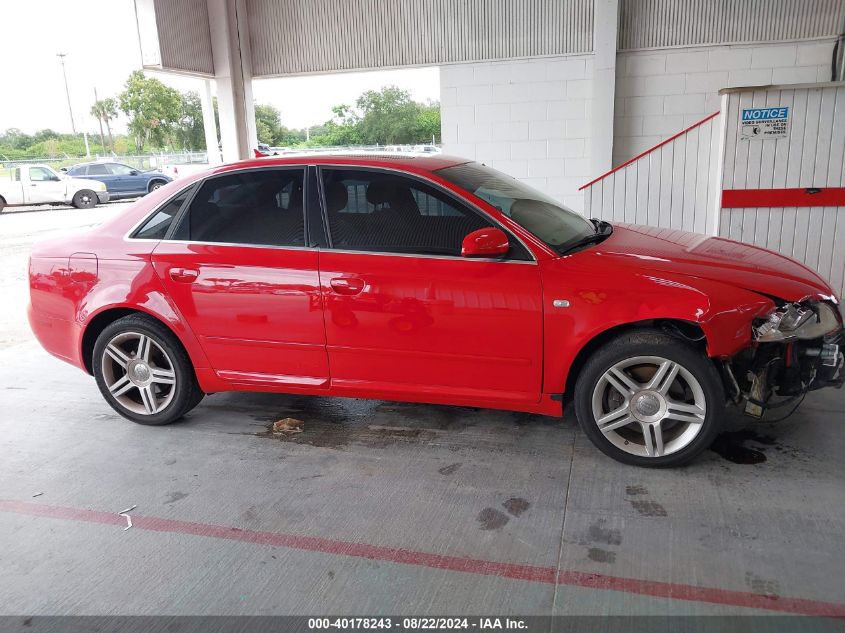 2008 Audi A4 2.0T VIN: WAUAF78E98A010086 Lot: 40178243