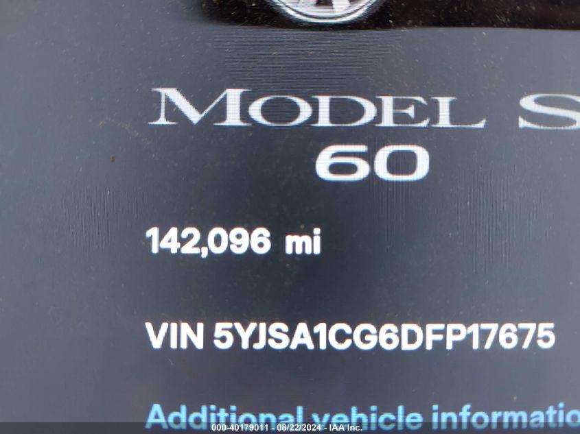 5YJSA1CG6DFP17675 2013 Tesla Model S