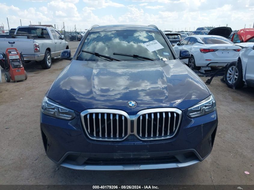 2022 BMW X3 Sdrive30I VIN: 5UX43DP03N9M29057 Lot: 40179206