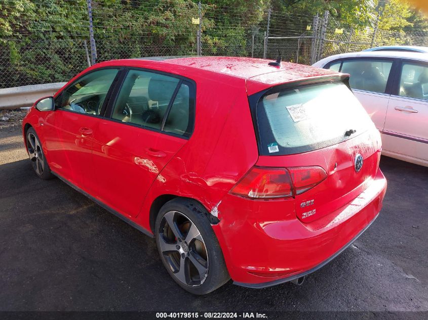 2015 Volkswagen Golf Gti 2.0T Se 4-Door VIN: 3VW4T7AU5FM070857 Lot: 40179515