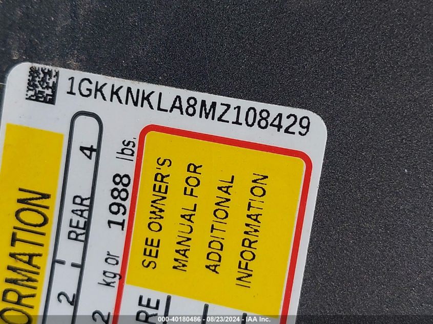 2021 GMC ACADIA FWD SLE - 1GKKNKLA8MZ108429