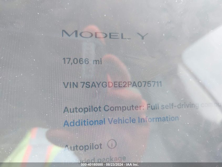 2023 TESLA MODEL Y - 7SAYGDEE2PA075711