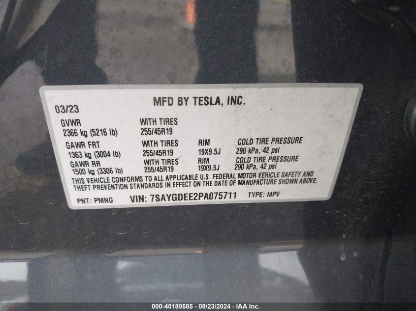 2023 TESLA MODEL Y - 7SAYGDEE2PA075711