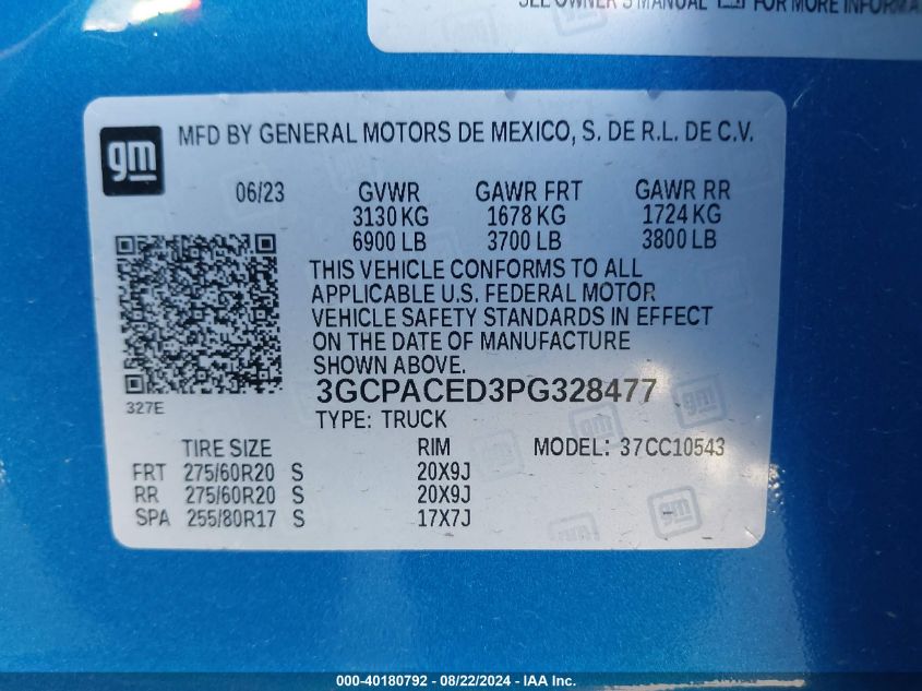 3GCPACED3PG328477 2023 Chevrolet Silverado 1500 2Wd Crew Cab Short Bed Lt/2Wd Crew Cab Standard Bed Lt/2Wd Double Cab Standard Bed Lt