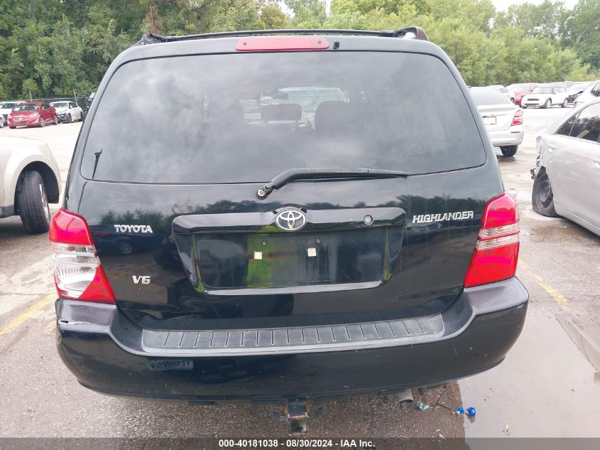 2003 Toyota Highlander V6 VIN: JTEGF21A530074143 Lot: 40181038