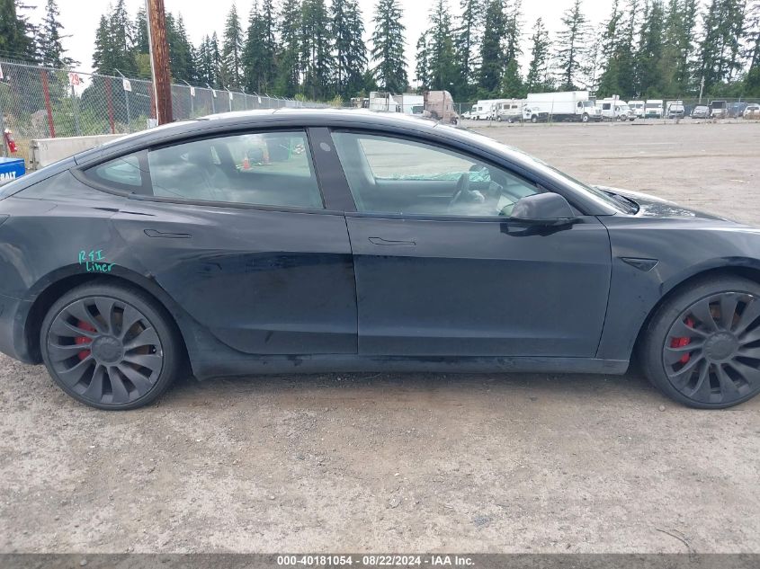 2022 Tesla Model 3 Performance Dual Motor All-Wheel Drive VIN: 5YJ3E1EC1NF243347 Lot: 40181054