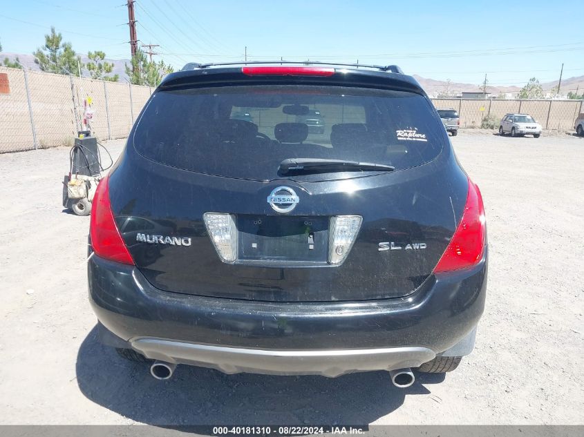 2005 Nissan Murano Sl VIN: JN8AZ08W55W440842 Lot: 40181310