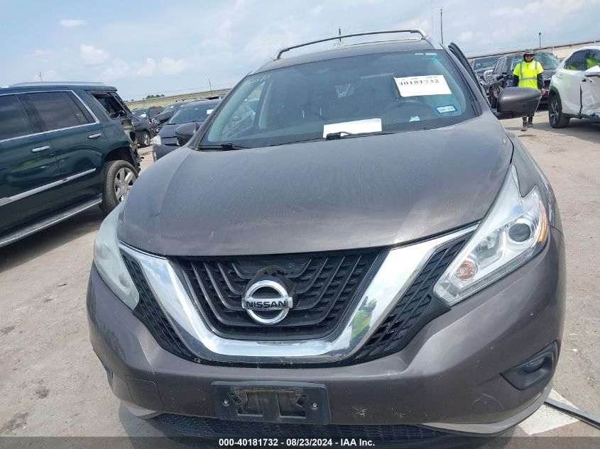 2017 Nissan Murano Sl VIN: 5N1AZ2MG5HN185010 Lot: 40181732