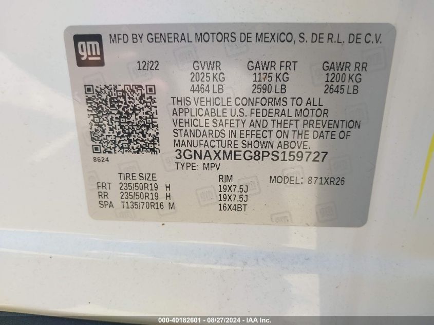 2023 CHEVROLET EQUINOX FWD RS - 3GNAXMEG8PS159727