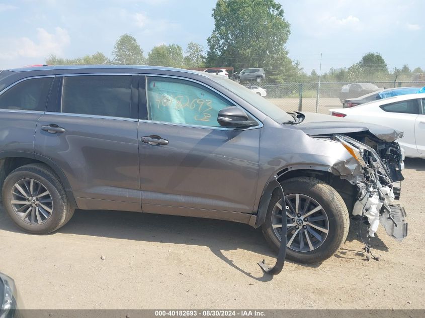 2017 Toyota Highlander Xle VIN: 5TDJZRFH7HS444335 Lot: 40182693