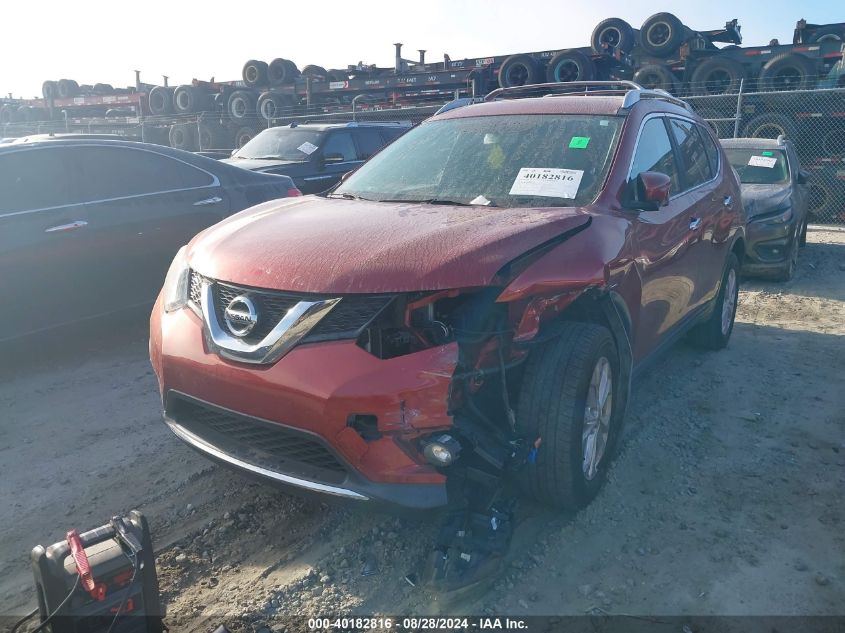 2016 Nissan Rogue Sv VIN: KNMAT2MT0GP731654 Lot: 40182816