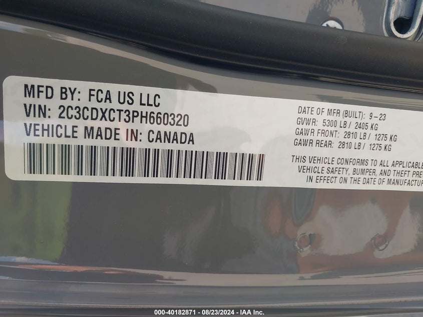 2023 DODGE CHARGER R/T - 2C3CDXCT3PH660320