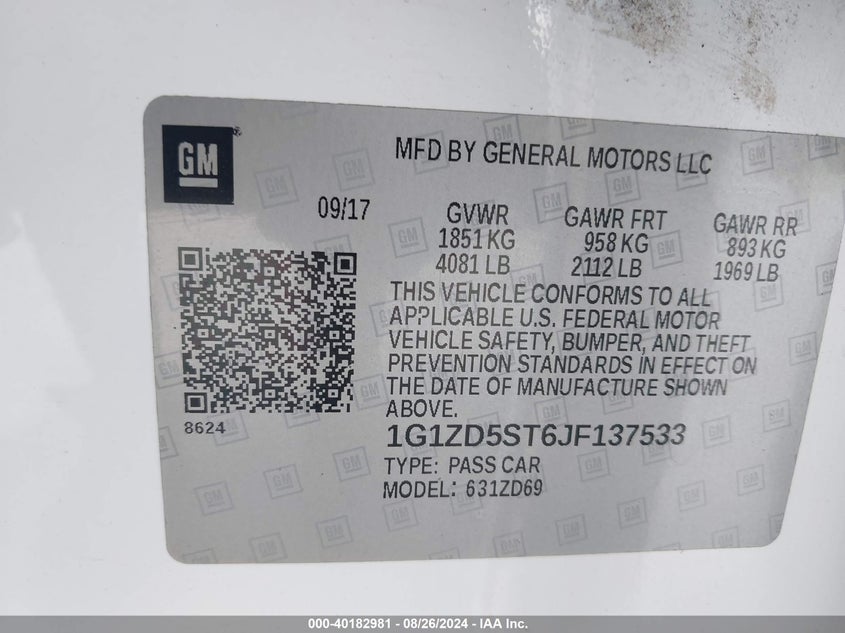 2018 CHEVROLET MALIBU LT - 1G1ZD5ST6JF137533