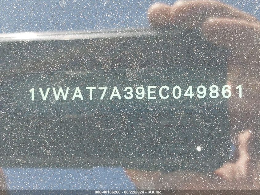 2014 Volkswagen Passat 1.8T S VIN: 1VWAT7A39EC049861 Lot: 40186260
