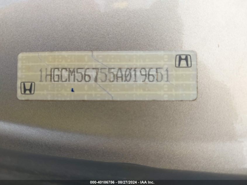 1HGCM56755A019651 2005 Honda Accord 2.4 Ex