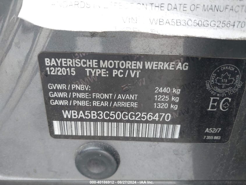 WBA5B3C50GG256470 2016 BMW 535I xDrive