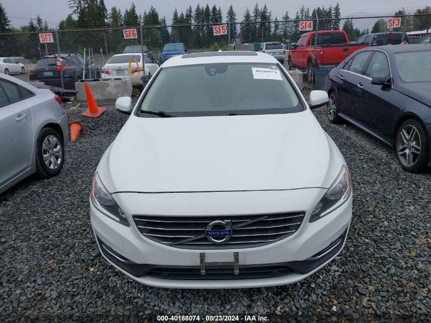 2016 Volvo S60 T5 Drive-E Premier VIN: YV126MFK0G2395605 Lot: 40188074