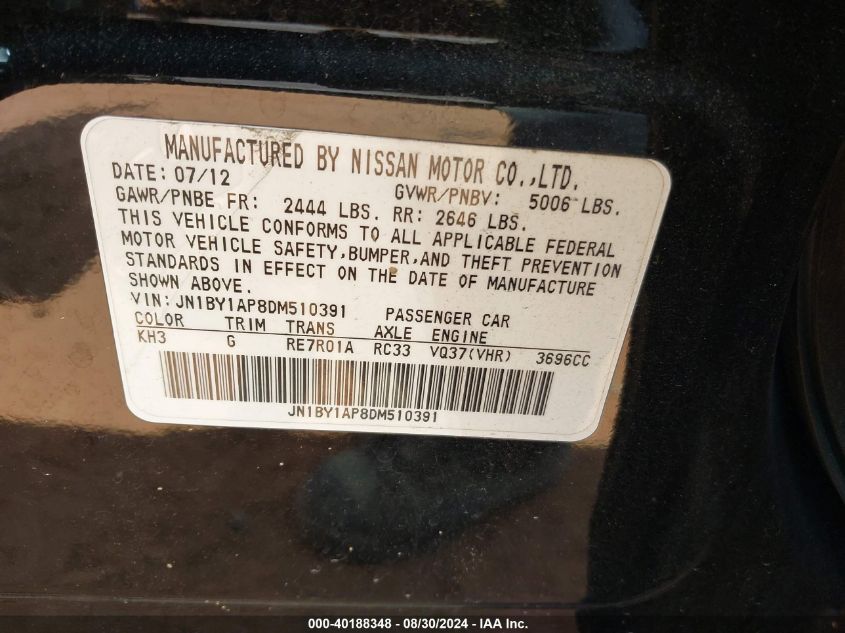 JN1BY1AP8DM510391 2013 Infiniti M37