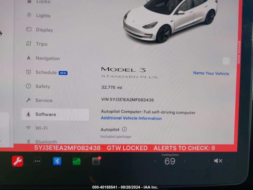 2021 Tesla Model 3 Standard Range Plus Rear-Wheel Drive VIN: 5YJ3E1EA2MF082438 Lot: 40188541