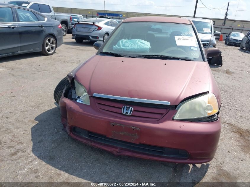 2002 Honda Civic Lx VIN: 2HGES16522H601435 Lot: 40188672