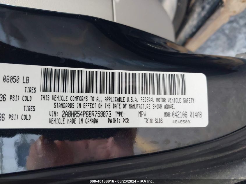 2A8HR54P68R759873 2008 Chrysler Town & Country Touring