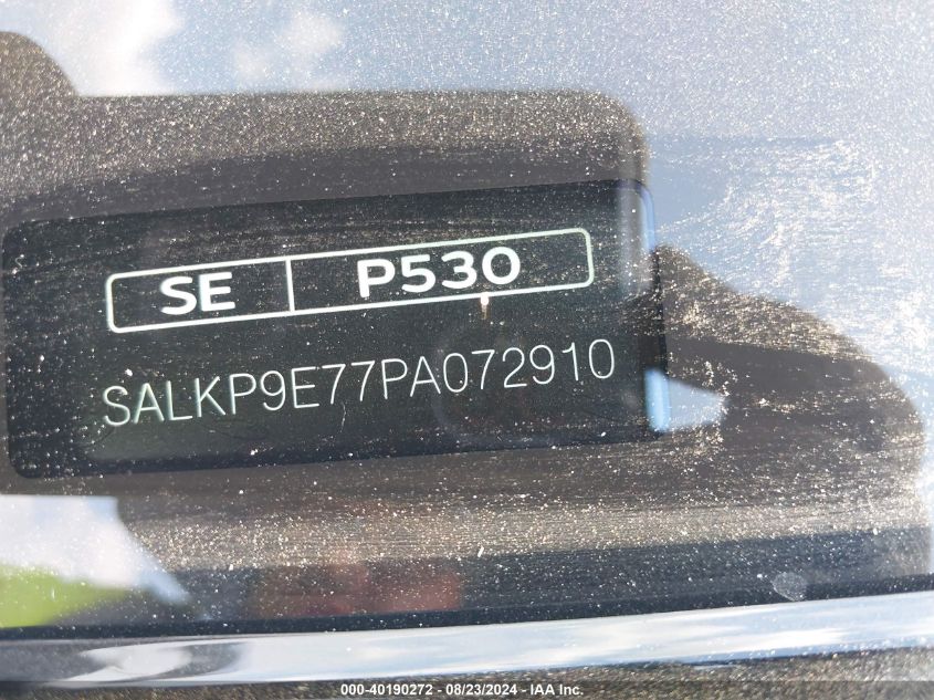 2023 Land Rover Range Rover P530 Se VIN: SALKP9E77PA072910 Lot: 40190272