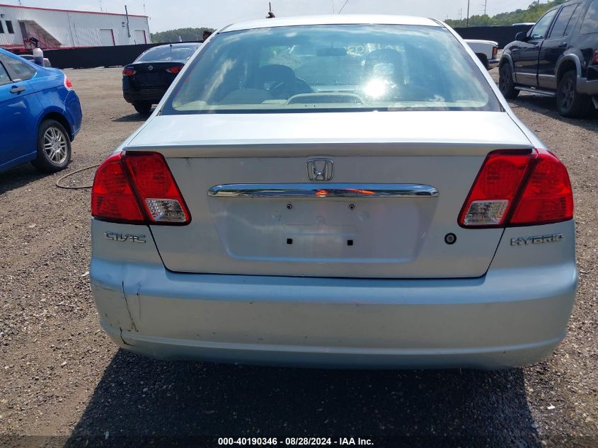 2003 Honda Civic Hybrid VIN: JHMES95643S008322 Lot: 40190346