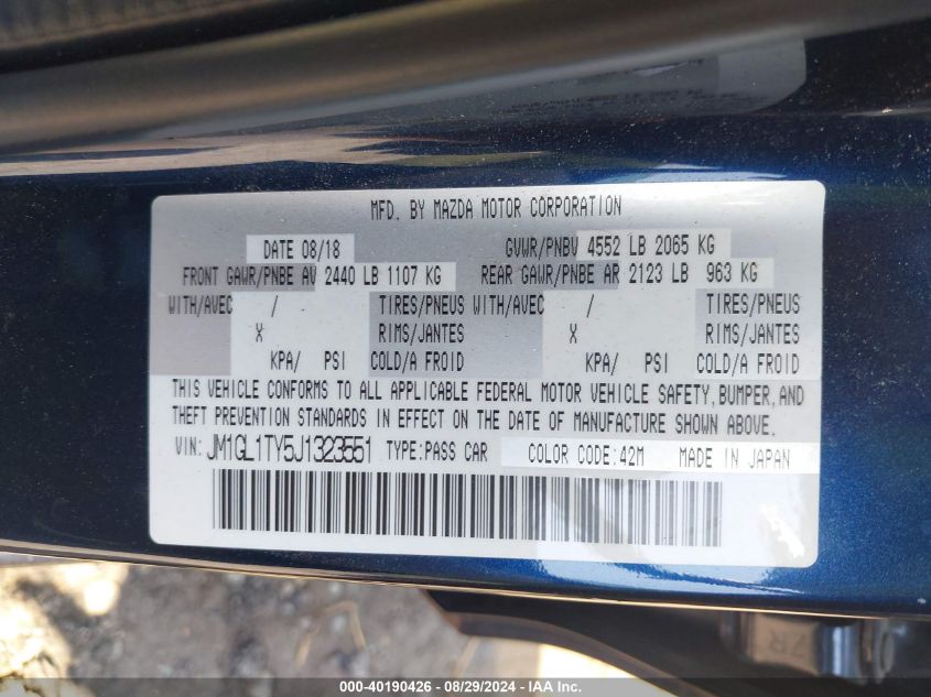 2018 MAZDA MAZDA6 GRAND TOURING - JM1GL1TY5J1323551