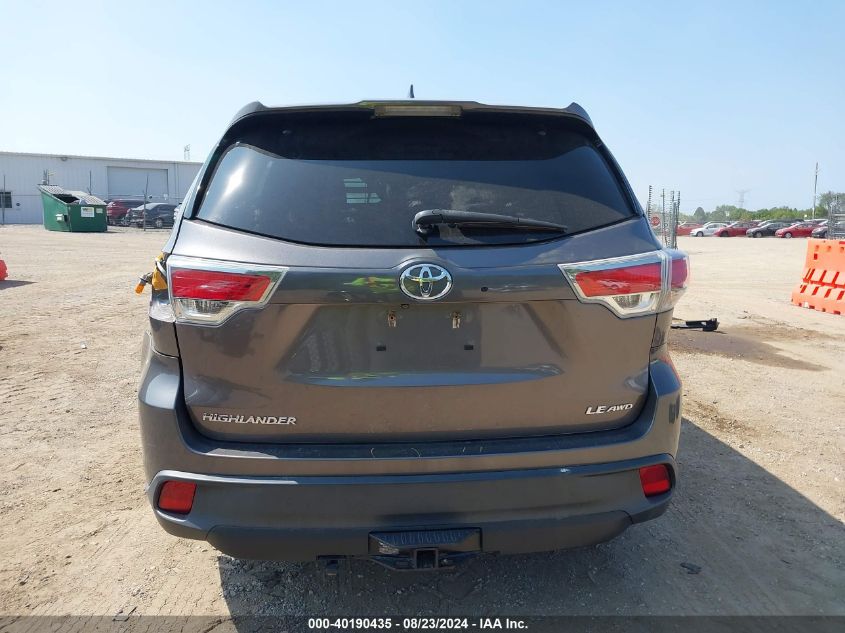 2016 Toyota Highlander Le Plus V6 VIN: 5TDBKRFH0GS349252 Lot: 40190435