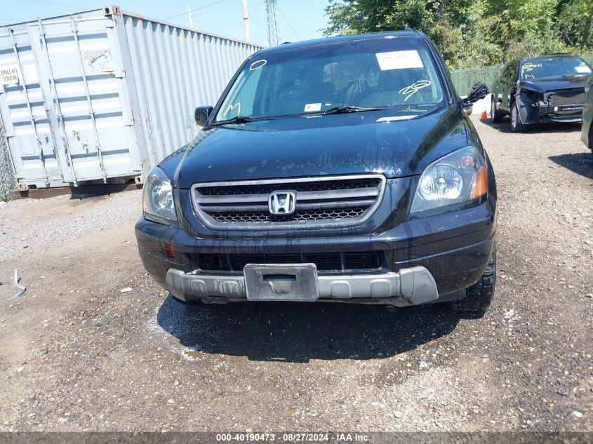 2005 Honda Pilot Ex-L VIN: 5FNYF18525B035865 Lot: 40190473