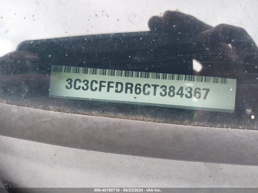 2012 Fiat 500C Pop VIN: 3C3CFFDR6CT384367 Lot: 40190716
