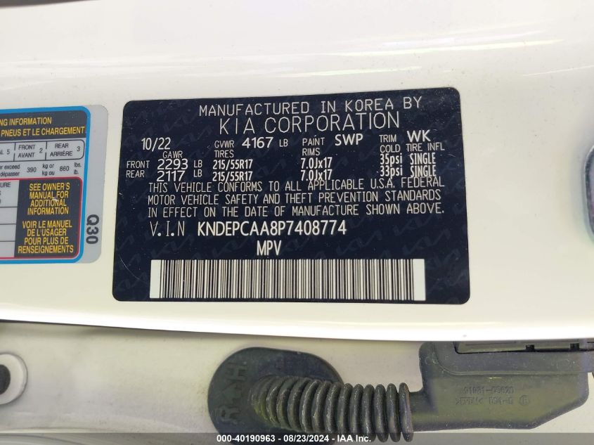 2023 KIA SELTOS LX - KNDEPCAA8P7408774