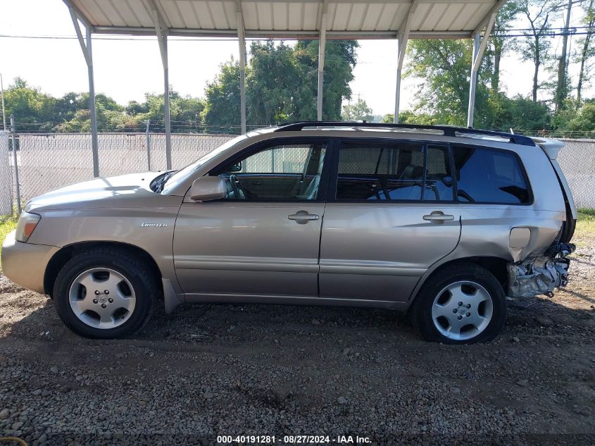 2005 Toyota Highlander Limited V6 VIN: JTEDP21A550049066 Lot: 40191281