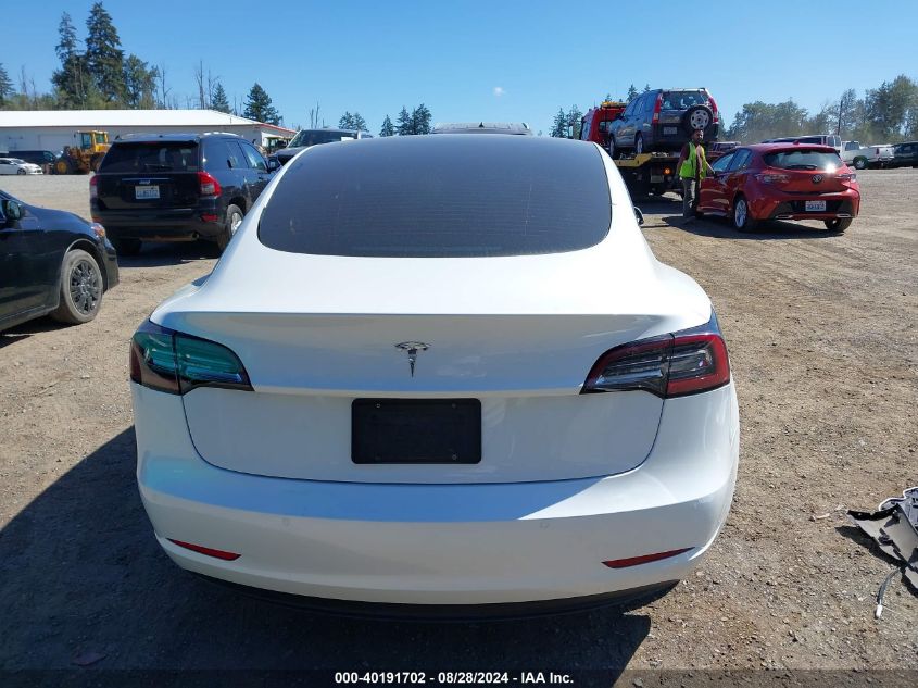 2021 Tesla Model 3 Standard Range Plus Rear-Wheel Drive VIN: 5YJ3E1EA9MF870827 Lot: 40191702