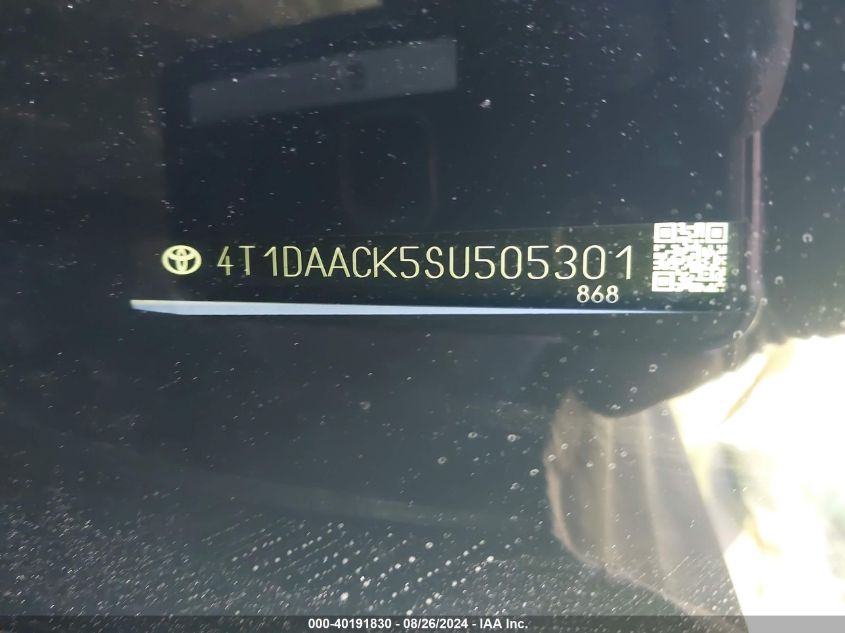 VIN 4T1DAACK5SU505301 2025 TOYOTA CAMRY XSE/XLE/LE/SE